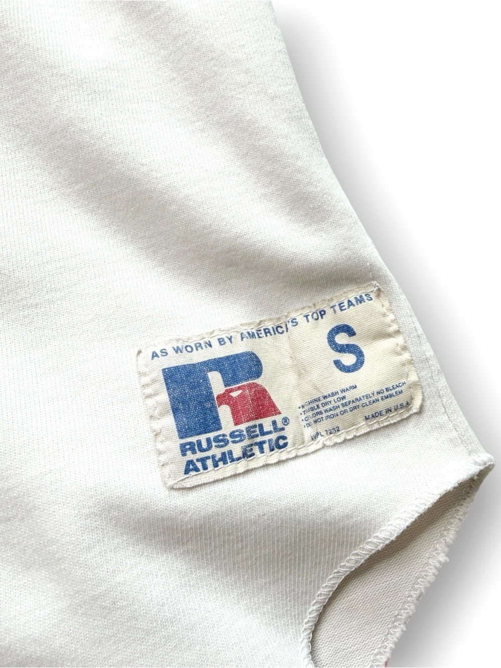 Vintage 70s Russell Southern Baseball Raglan Henley Shirt, Tee USA Athletic 80s - Picture 4 of 6